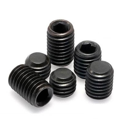 Finition à l'oxyde noir à haute résistance à la prise hexagonale, vis à extrémité concave, vis à machine sans tête