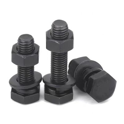 Boulons et écrous hexagénaires 40Cr personnalisés de qualité 4.8/8.8/10.9/12.9 noir galvanisé