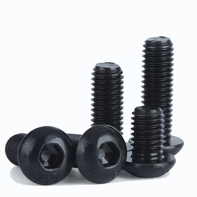 Noir 304 en acier inoxydable demi-tête ronde Hexagon Socket Boulteur ISO7380 Pan Head Screw